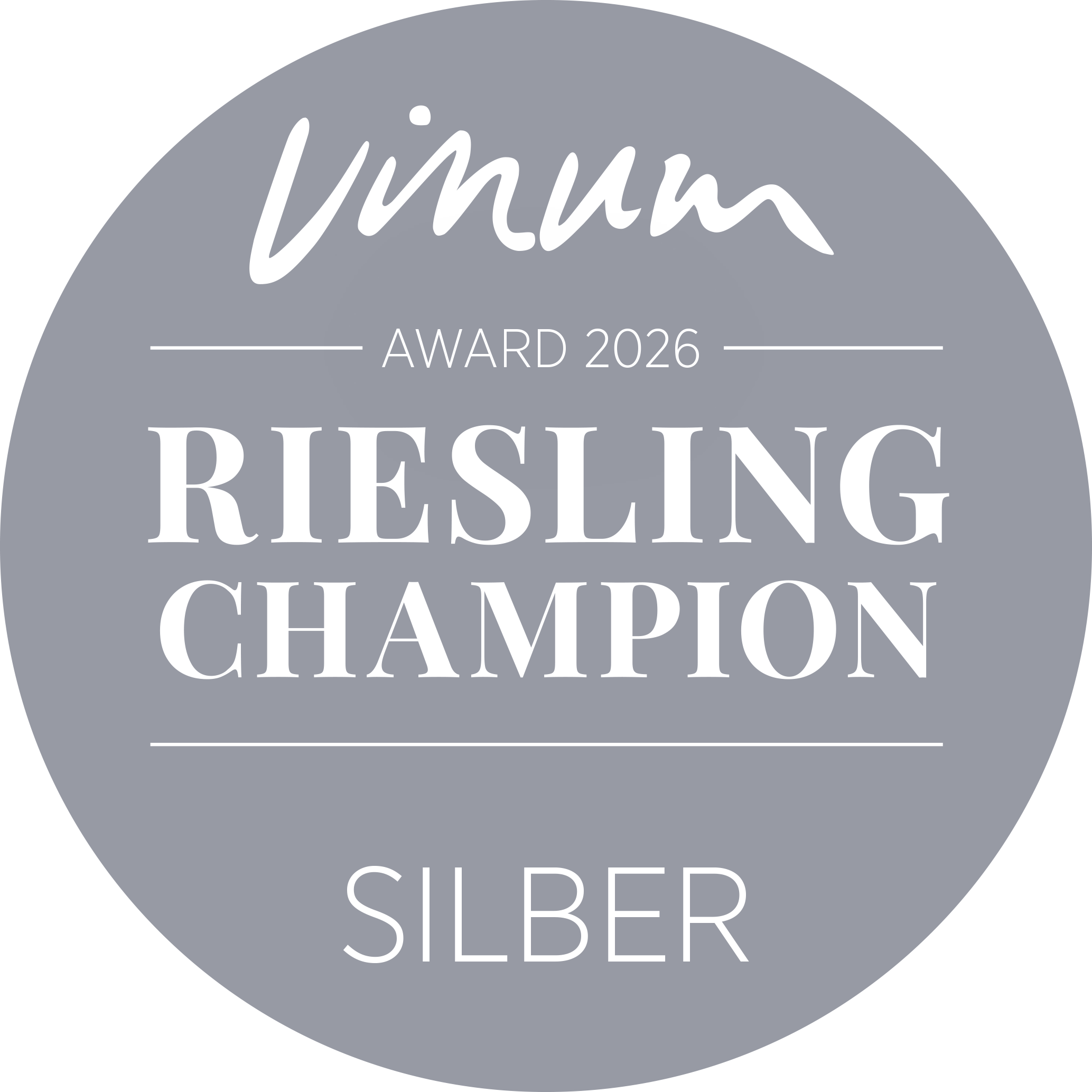 VINUM Riesling Champion 2026: Silber, 86 Punkte für 2025 Riesling Kalkstein